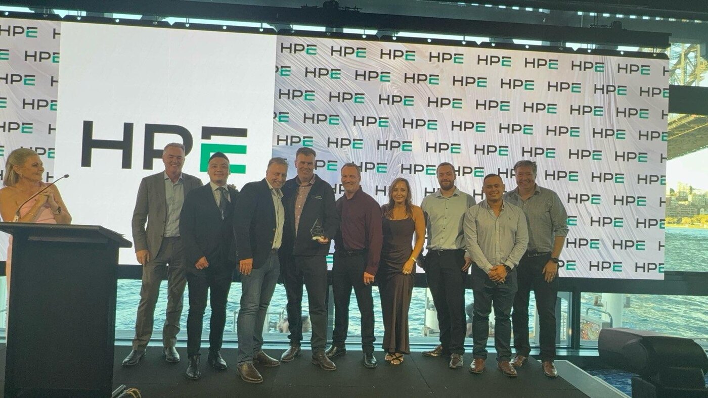 System Squared team accepting HPE Networking Silver Partner of the Year 2025 Finalist on stage